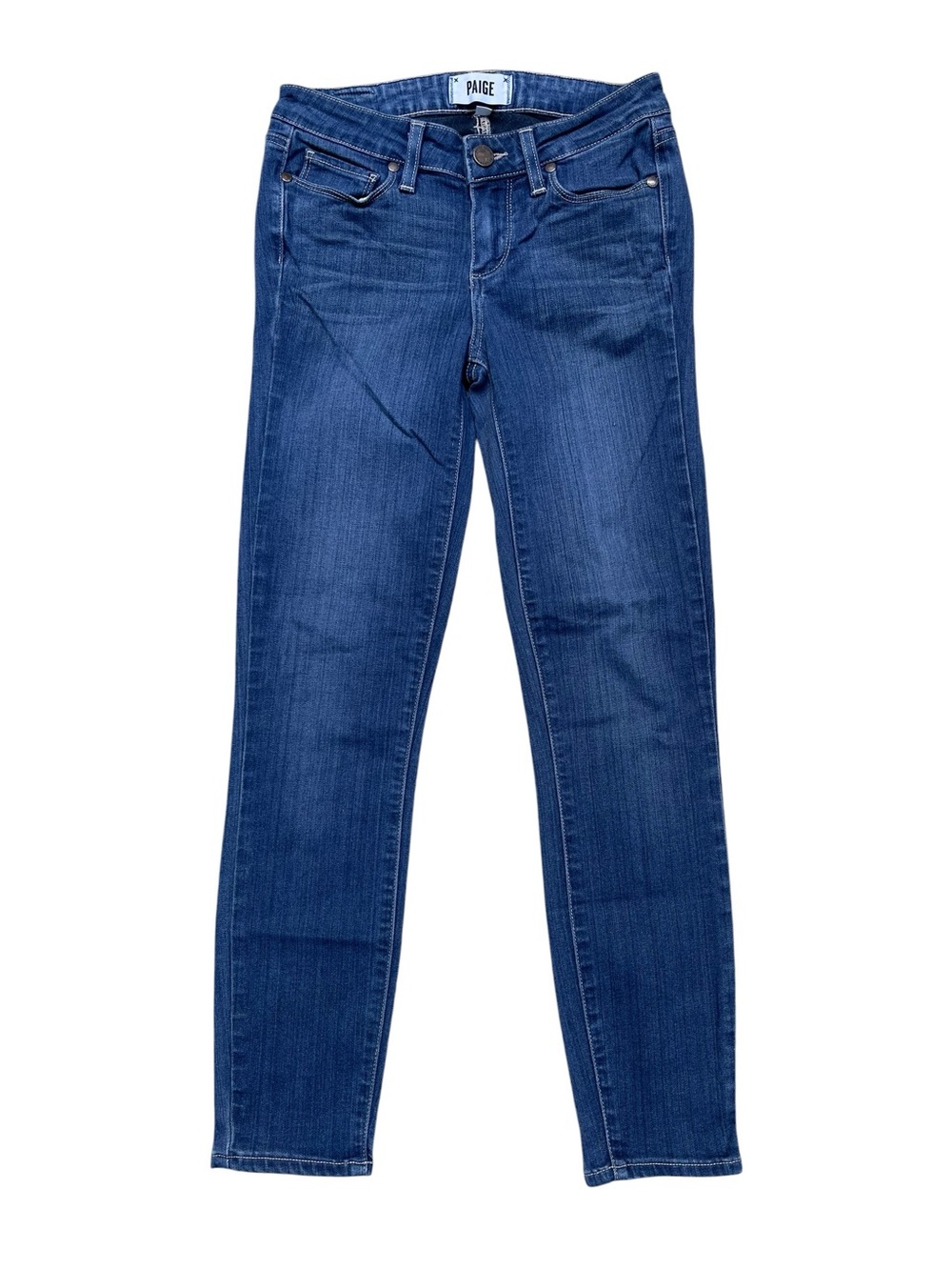 Paige Verdugo Crop Skinny Jeans Women’s 25 Dark Wash Mid Rise Stretch Denim